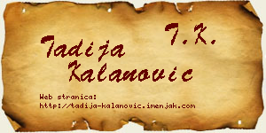 Tadija Kalanović vizit kartica
